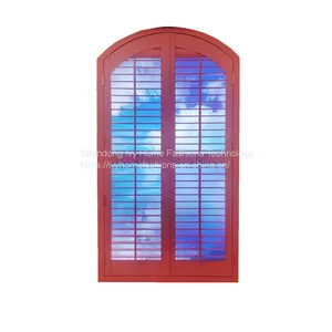 Custom Shaped Shutter Arch Timber Louvers Plantation Shutters Basswood Windows Wood Shutters Wooden Interior Decorations thumbnail-2