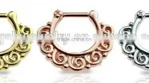 Lucky Clould 316L Surgical Steel Septum Clicker Nose Piercing Body Jewelry thumbnail-1