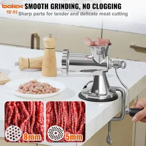 Manual Meat Mincer Grinder Chopper Cutter Stainless Steel Chino China Molino Carne 304 301navajas Tabletop thumbnail-3