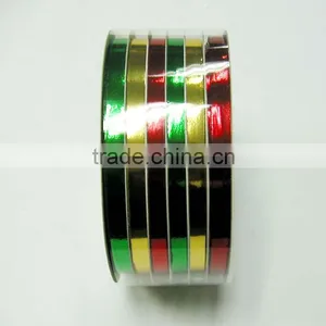 5mm*4m*6 Rolls Metallic Ribbon on White Plastic Stoll for Christmas Decorative Gift Wrapping thumbnail-5