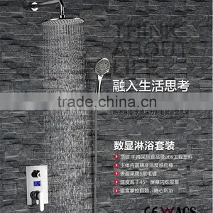 Digital Thermostatic Led Shower Set Shower Head Set With Rainfall Waterfall Shower thumbnail-6