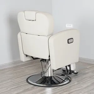 Beauty Hair Salon White Barber Chair Modern Tufted Button Design Hairdresser Chair thumbnail-3