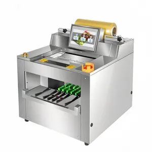 Semi-automatic Stretch Film Packaging Machine for Fruits and Vegetables Automatic Stretch Film Wrapper for Fresh Meat thumbnail-3