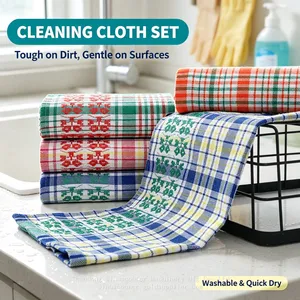 Microfiber Wiping Towels, Assorted Color Lint‑Free Cleaning Rags for Home Kitchen Car Bulk Export thumbnail-2