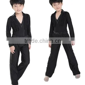 Promotion Fashion Long Sleeve and Pants Children Ballroom Dance Practice Costume for Boys Latin Jazz Dance Wear thumbnail-1