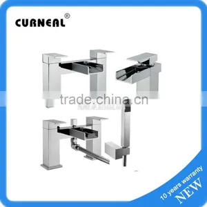 Waterfall Bathroom Basin Bathtub Faucet Freestanding Bath Filler Mixer Shower Mixer Taps thumbnail-1