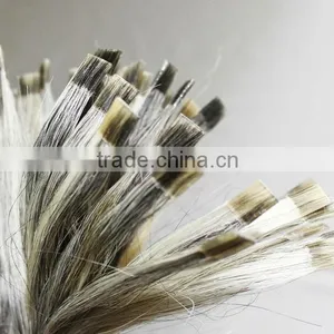 Grey Hair Extensions Flat Keratin Tip Remy Hair 100% Virgin Gray Hair With Italy Glue thumbnail-1