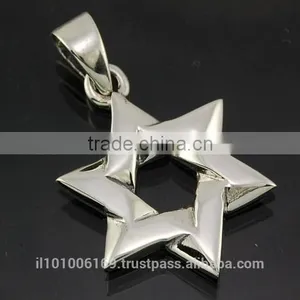 Plain Sterling Silver Star Of David Pendant, Pn64 thumbnail-3