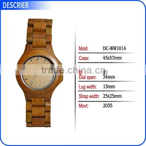 2016 New Bamboo Wooden Watch With Japan Movement Custom Dial Wood Watch thumbnail-2