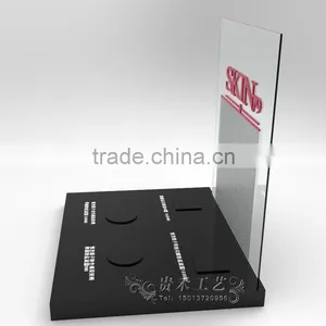 GH-U026 New Design White and Black Acrylic Cosmetic Display Stand With Customized Logo and Holes thumbnail-4