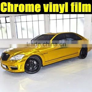 Gold Chrome Vinyl Foil With Air Bubble Free 1.52*30m Size thumbnail-1