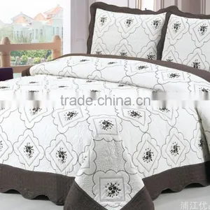 2015 New Designs, Microfiber Embroidery Bedspread Bedsheets Quilt Throw Set thumbnail-2