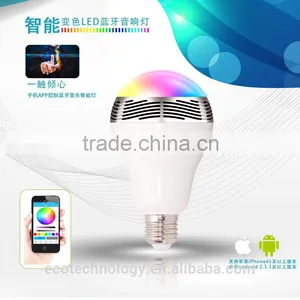 BL05 Bluetooth 4.0 Music Audio LED Speaker 7 Colors Bulb LED Light Lamp White E27 Mobilephone App Control For Iphone Samsung thumbnail-1