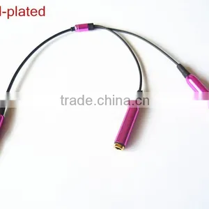 Gold Plated DC3.5 m to 2*female Audio Splitter Cable thumbnail-3