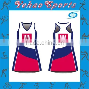 Popular Cheap Wholesale Full Sublimation Printing Team Netball Dress thumbnail-6