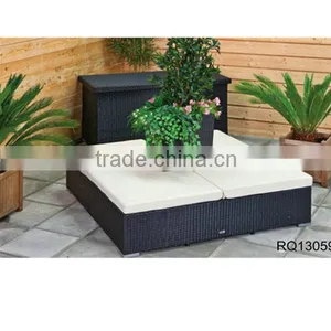 Outdoor Sunbed Rattan Furniture PE Rattan Alum Frame thumbnail-1