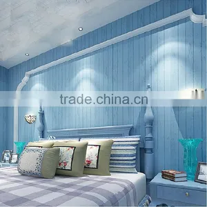 Non Woven New Design Blue Mediterranean Wallpaper Wholesale thumbnail-1
