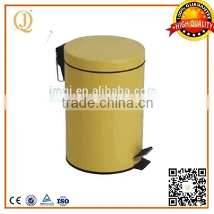Yellow Painted Metal Trash Bin/pedal Trash Bin 40L With Flat Lid thumbnail-1