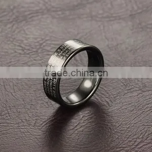 Fashion Jewelry Manufacturer China Cross Prayer Tungsten Carbide Ring thumbnail-5