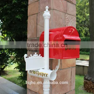 Foshan JHC-1029 Post Mounted Aluminum Mailbox/Decorative Letterbox/Outdoor Standing Postbox For Garden thumbnail-1