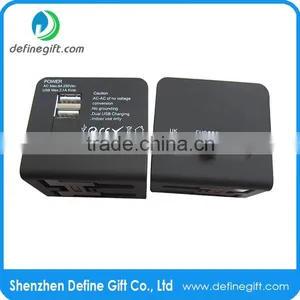 US EU UK AU Plug 5V 2.1A 2 USB Worldwide Universal Travel Adapter Charger thumbnail-1