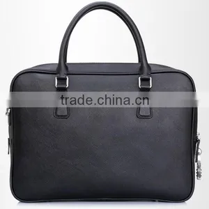 Factory Direct Leather Business Briefcase Lock Computer Bag Portable Cross-Section Leather Shoulder Bag thumbnail-1