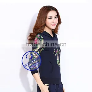 2015 Custom Wholesale Women Pullover Sweatshirts Hoodie thumbnail-2