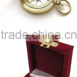 Antique Nautical Brass Pendant Compass With Box 13466 thumbnail-1