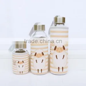 Manufactoring Hot Sale Water Glass Bottle Wholesale Glass Bottle With Silicon thumbnail-4