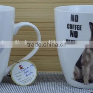 11OZ Grid Debossed on Surface Coffee Cups, Shiny Surface New Bone China Mug, KL5113-11084 thumbnail-3