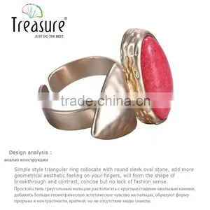 Dubai Red Stone Mosaic Gold Plating Ring for Elegant Women Valentine's Gift thumbnail-4