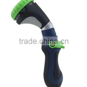 8 Patterns Thumb Control Metal Garden Hose Nozzle Zinc Threaded End thumbnail-1