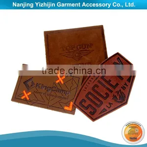 New Design China Supplier Fake Leather Labels Patches thumbnail-1