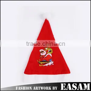 Christmas Supplies Cheap Wholesale Cute Santa Claus Logo Christmas Hat Plain 2015 thumbnail-1