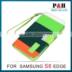 For Samsung S6 Edge Case, Flip Case for Samsung Galaxy S6 Leather Case thumbnail-1