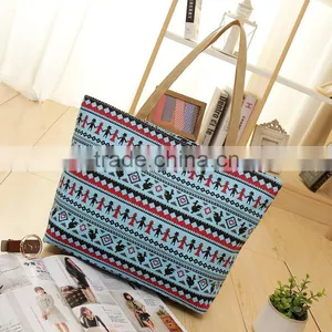 Leisure Fashion Printed Canvas Beach Bag;Waterproof Large Tote Beach Bag/beach Tote Bag thumbnail-4