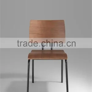 Simple Design Plywood Material Dining Room Furniture Metal Chair thumbnail-2