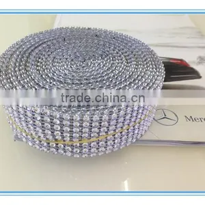 8row 10 Yards Plastic Rhinestone Mesh Trimming thumbnail-1