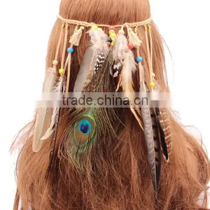 Bohemia Fashion Ancient Celebrity Peacock Beach Hair Head Band Headband thumbnail-1
