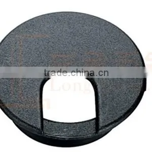 Black Round Cable Grommet for Office Desk Outlet Furniture Hardware thumbnail-2