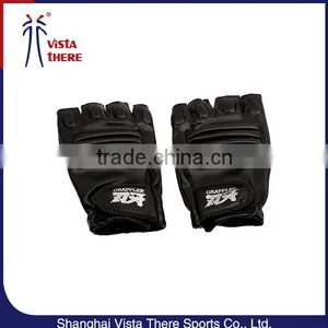 Fingerless Leather Spots Fitness Free Mma Fight Kickboxing Glove thumbnail-1