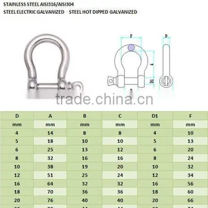 US Type Steel Drop Forged Galvanized Screw Pin Anchor Shackle thumbnail-3