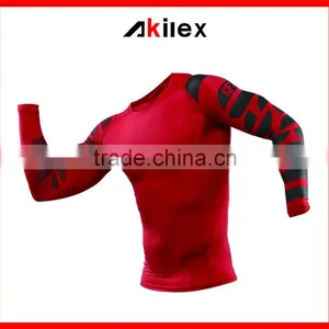 Custom 2015 Fashion Design Compression Sports/gym/fitness Shirt for Men thumbnail-1