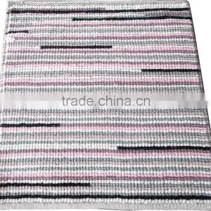 Stripes Design Flat Weave Full Loop Wool Rug thumbnail-1