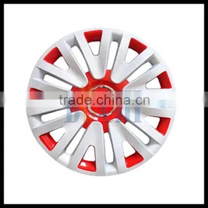 Red and White Colored Hupcaps Wheel Cover/ Chrome Wheel Tim Cover thumbnail-1