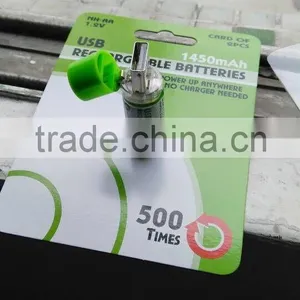 Ni-MH 1.2v 800mAh AA USB Environmental Dwd Rechargeable Battery Pack thumbnail-1