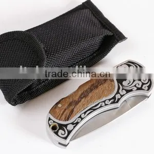 OEM New Design 440C Stainless Steel Pocket Knife With Wood thumbnail-5