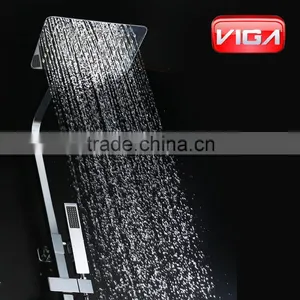 Square Rain Shower Set Bathroom Thermostatic Shower Column Faucet thumbnail-2