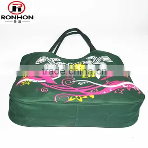 Women's Canvas Large Capacity Beach Tote Bag Portable Shopping Bag thumbnail-1