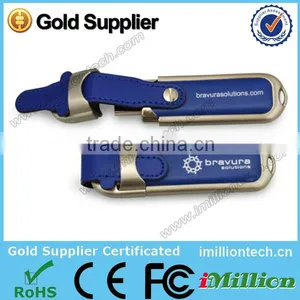 Leather Promotion Gift USB Disk 2GB, Customer Logo Print USB Flash Drive , Mini Leather USB Key 2GB thumbnail-1